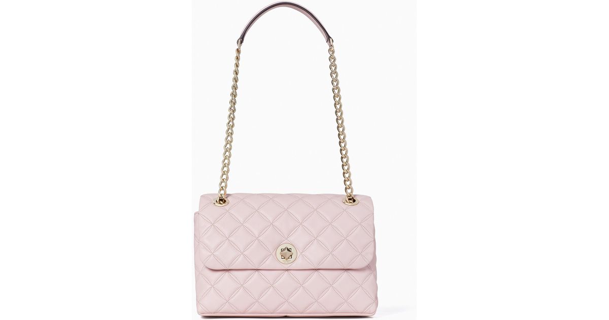 Kate Spade Leather Natalia Medium Flap Shoulder in Rose Smoke (Pink) Lyst