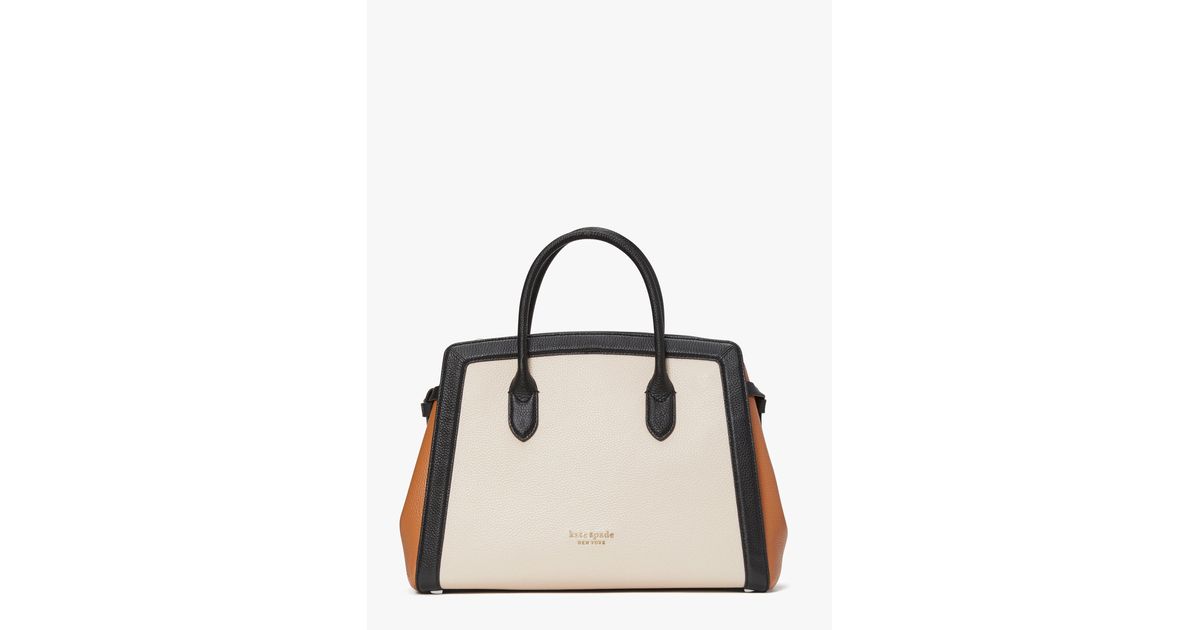Kate Spade Leather Knott Colorblock Satchel, Groß in Black Lyst