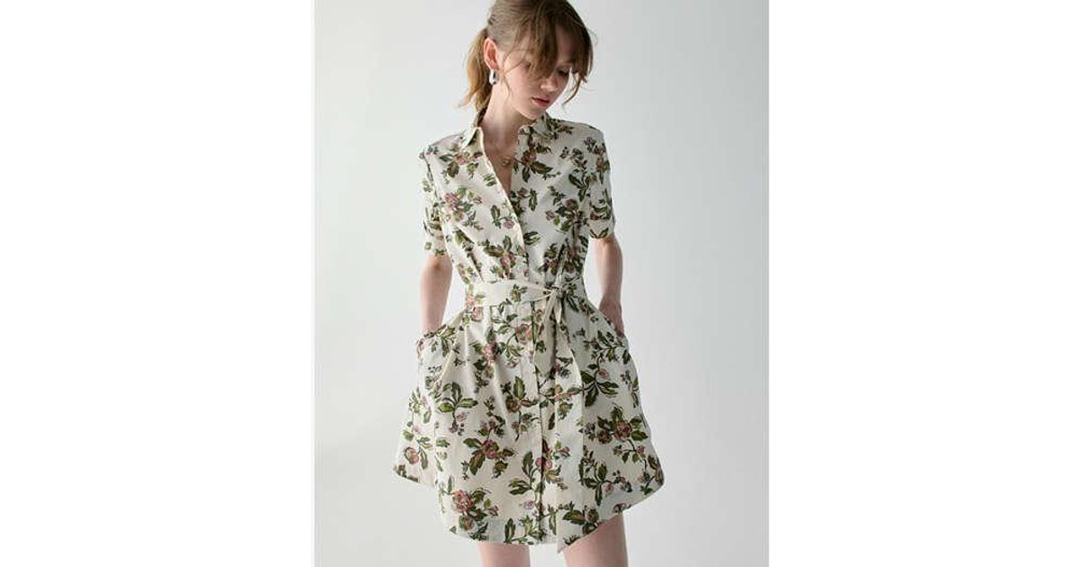 Kate Spade Forest Blooms Shirt Dress in Black | Lyst