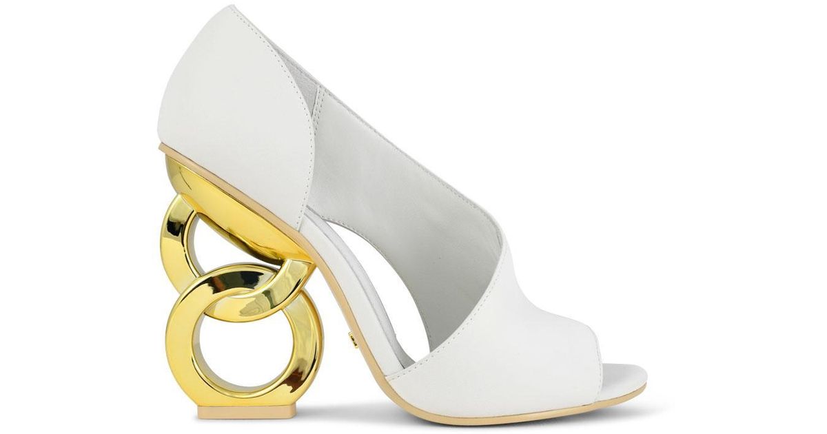 Kat Maconie Leather Cher* Chain Heel Sandals Lyst