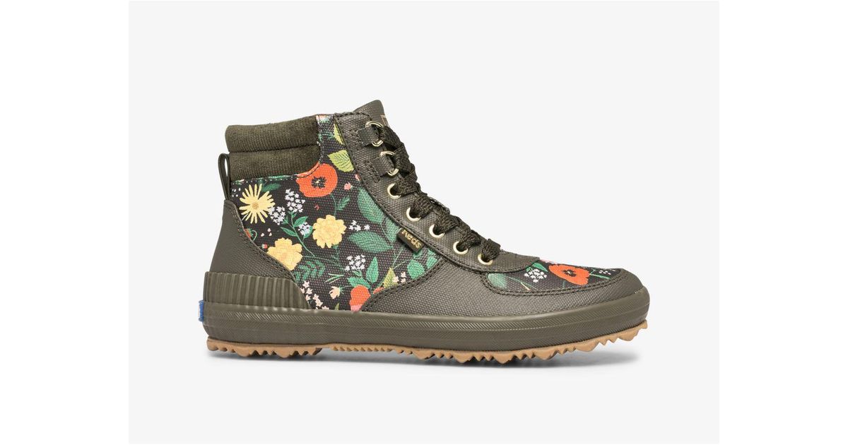 Keds Keds X Rifle Paper Co. Scout Boot Water-resistant Botanical Canvas W/  Thinsulatetm in Green | Lyst