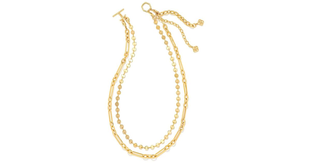 Kendra Scott Frankie Convertible Multi Strand Necklace in Gold Metal