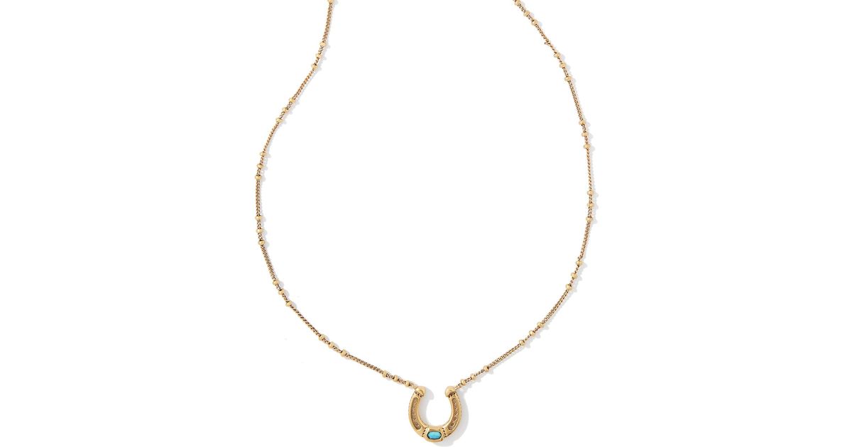 Kendra Scott Noble Vintage Gold Horseshoe Pendant Necklace in