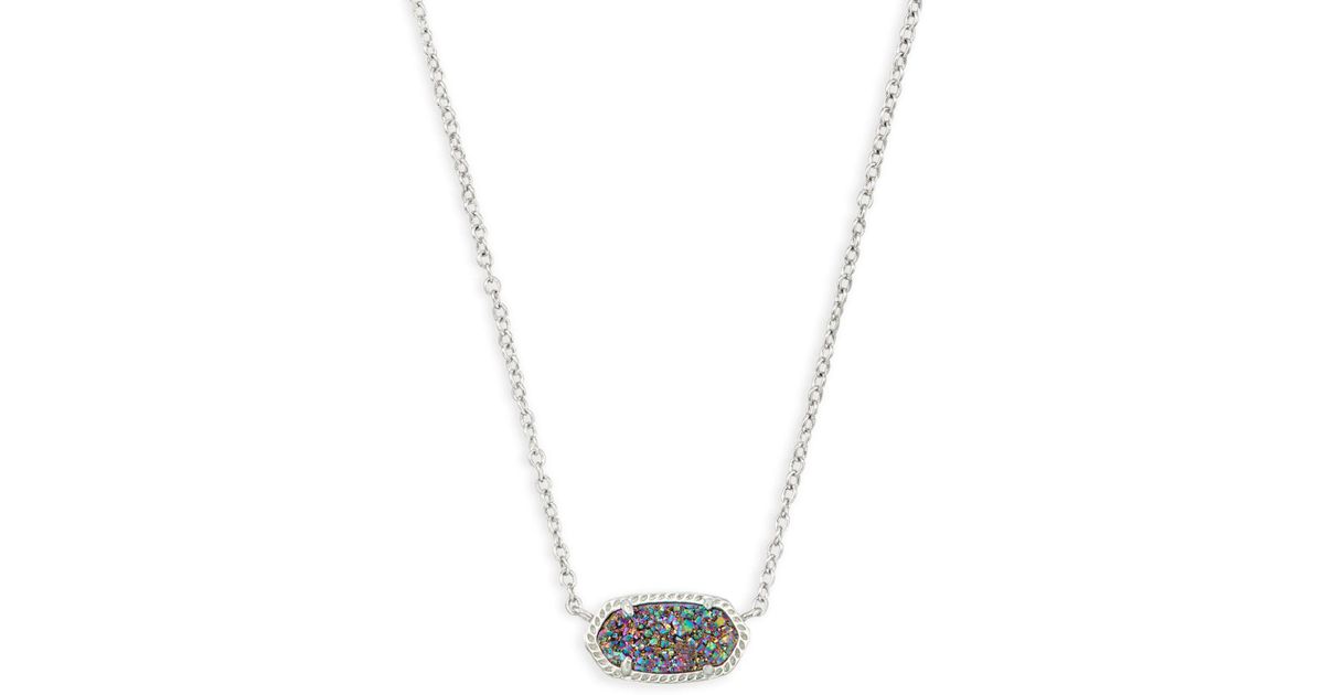 elisa silver pendant necklace in multicolor drusy