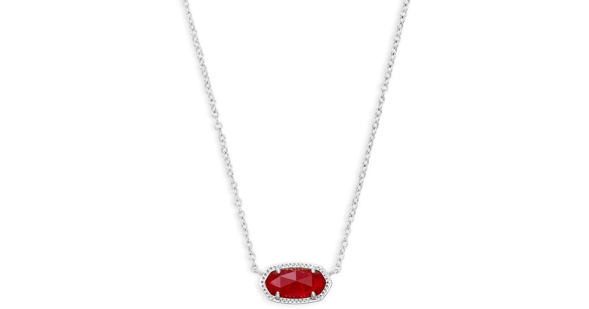 Kendra Scott Elisa Silver Pendant Necklace in Ruby Red (Metallic) - Lyst