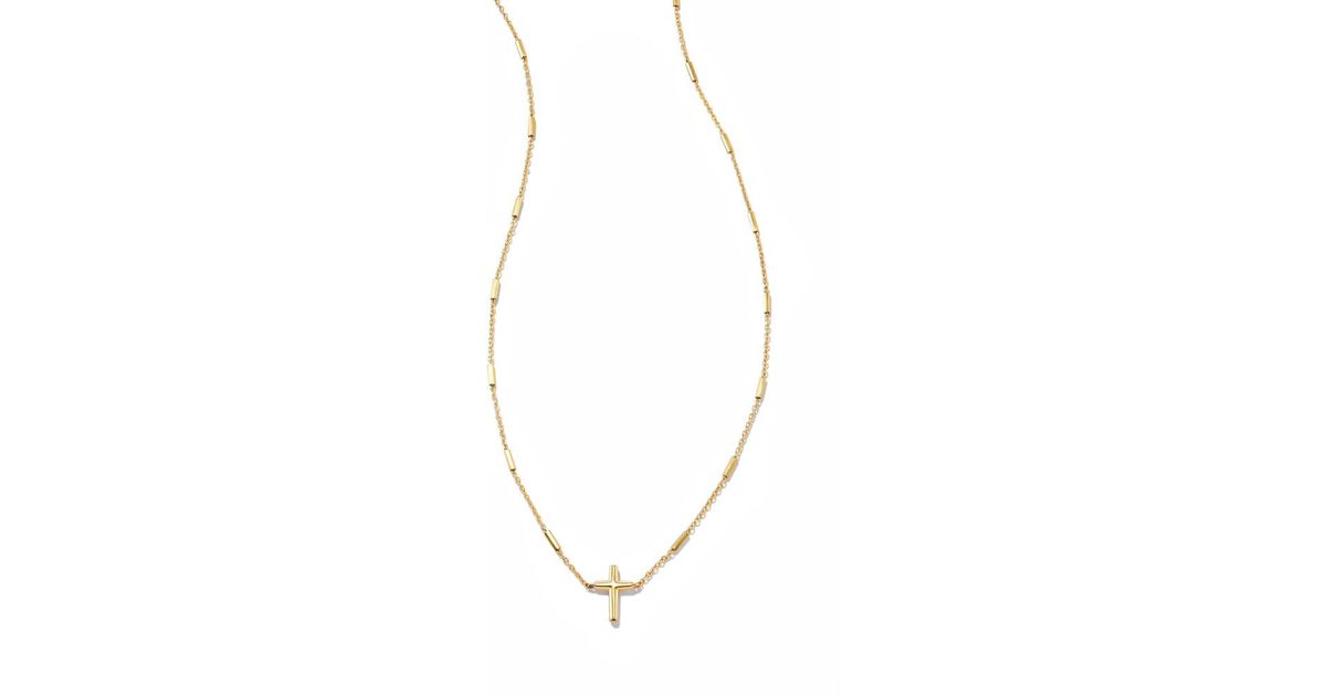 Kendra Scott Delicate Cross Pendant Necklace in Gold Metal (Metallic ...