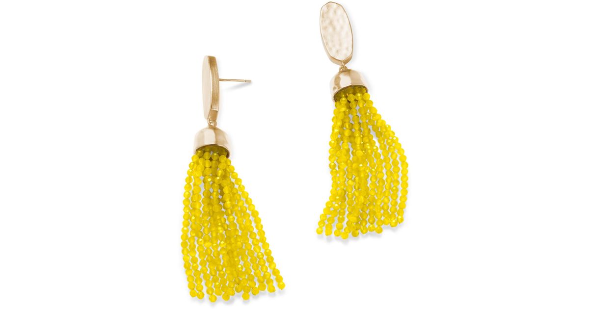 Kendra Scott Yellow Marin Gold Statement Earrings Kendra Scott Yellow Marin Gold Statement Earrings