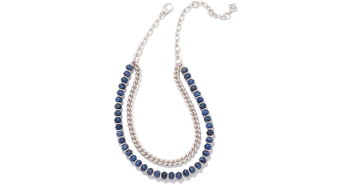 Kendra Scott Rebecca Silver Multi Strand Necklace in Blue | Lyst