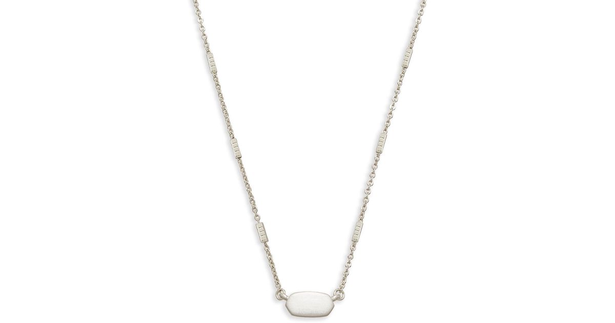 Kendra Scott Fern Pendant Necklace in Bright Silver ...