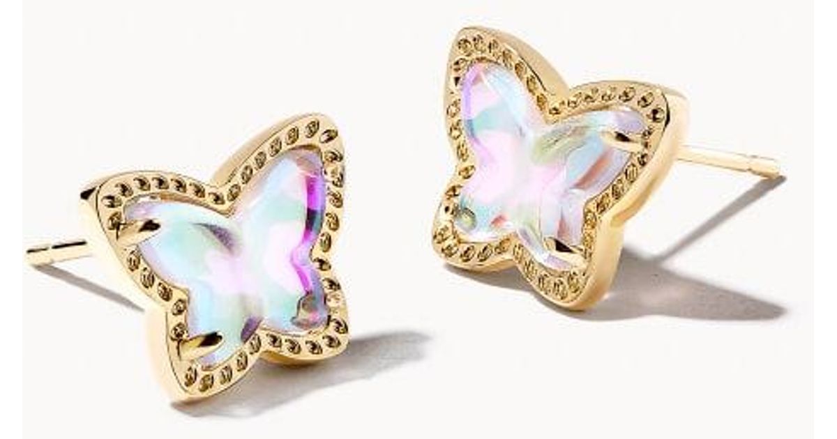 Kendra Scott Lillia Butterfly Gold Stud Earrings Lyst