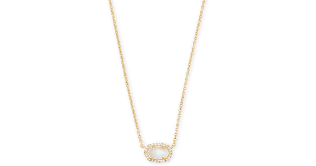 Kendra Scott Chelsea Gold Pendant Necklace In Ivory Pearl Mother Of Metallic Lyst - Chelsea Rose Gold Pendant Necklace In Ivory Pearl