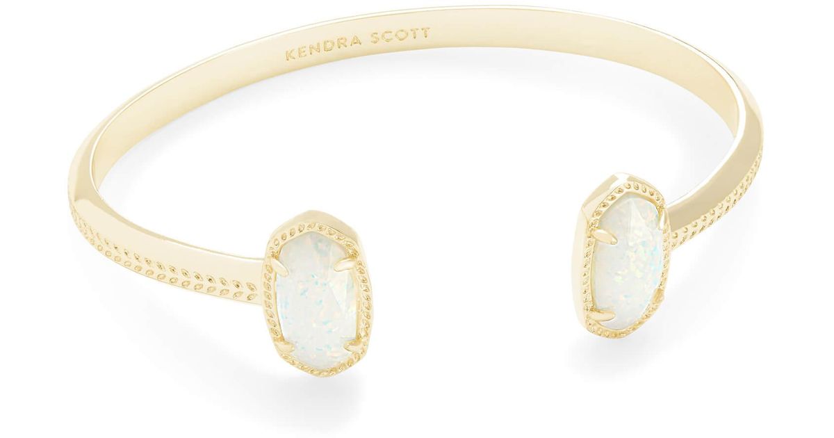 Kendra Scott Elton Gold Cuff Bracelet in Ivory Mother of Pearl/ Gold