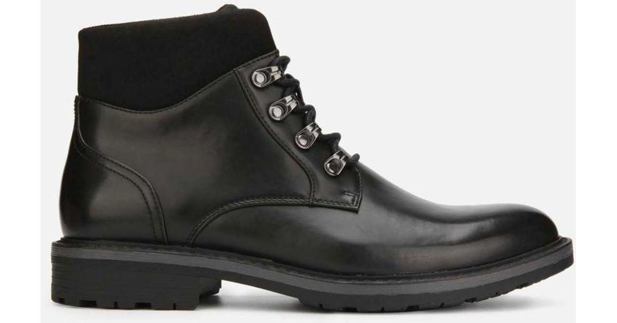 bainx short combat boot with suede collar