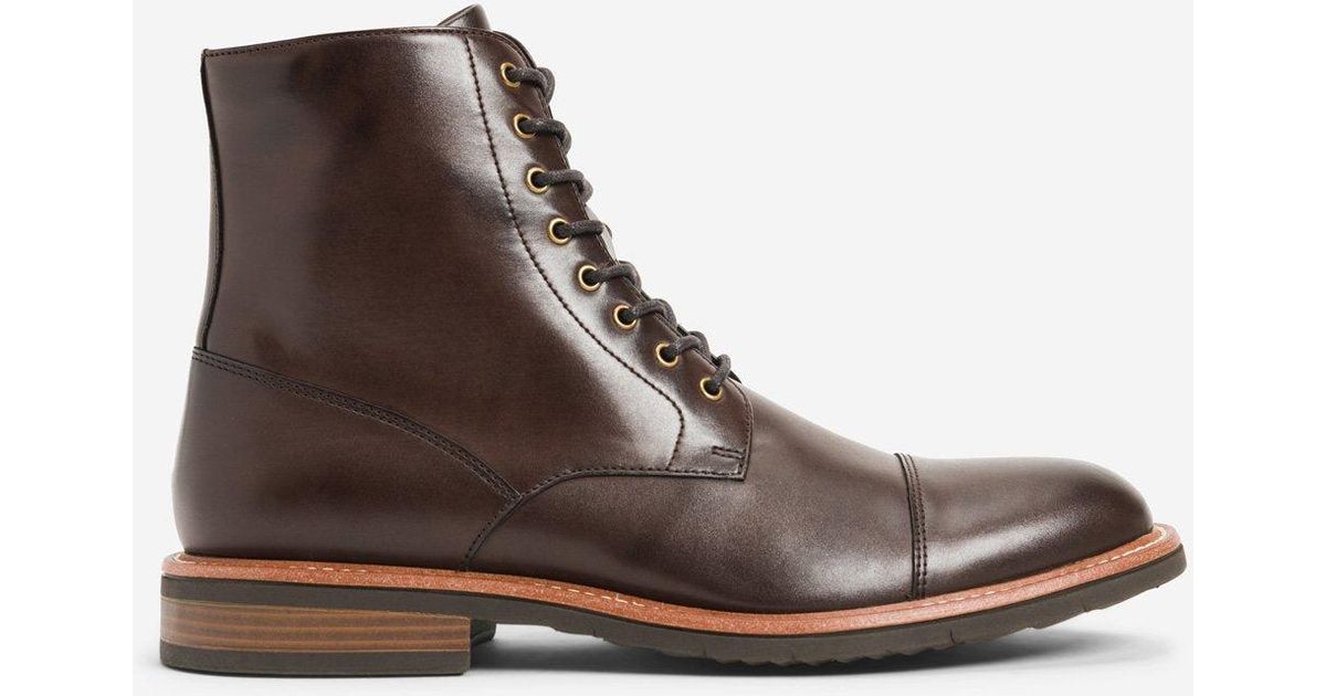 Cole Leather Reaction Klay Laceup Military Boot With Flex In Espresso, Size 7 By in