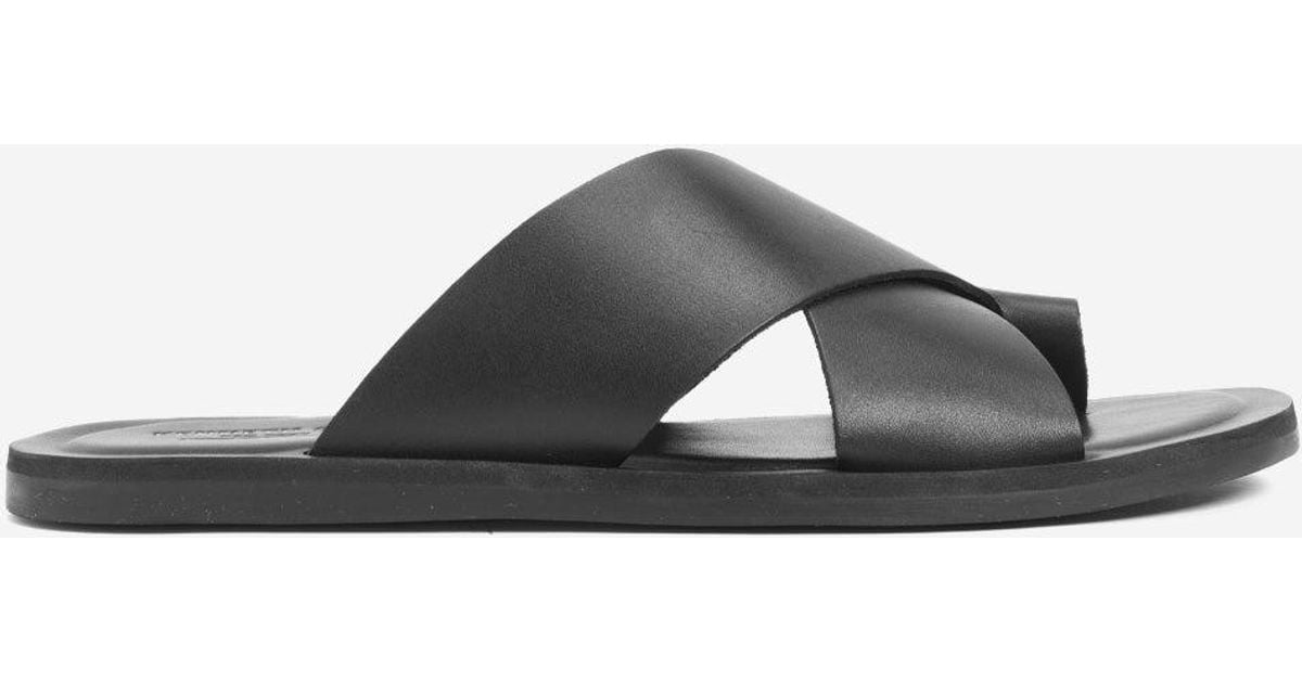 Kenneth Cole | Ideal Leather Slide Sandal In Black, Size: 10 in White ...