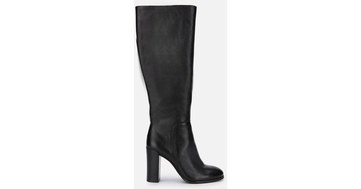 justin leather high heel knee boot