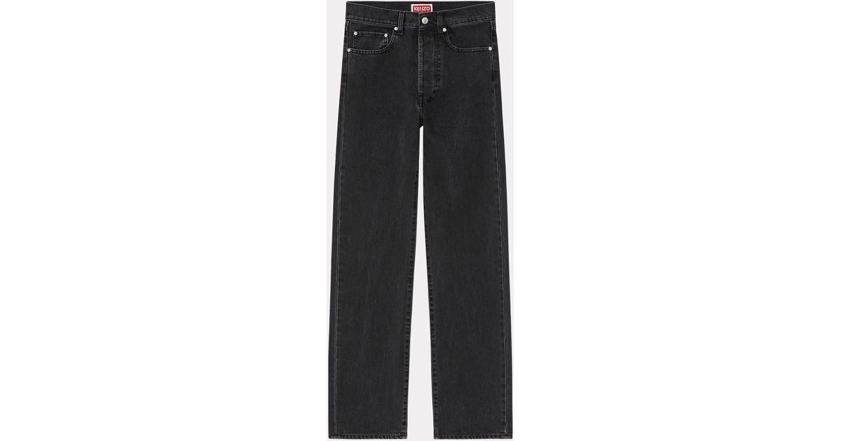 KENZO Asagao Straight Fit Jeans in Black for Men | Lyst