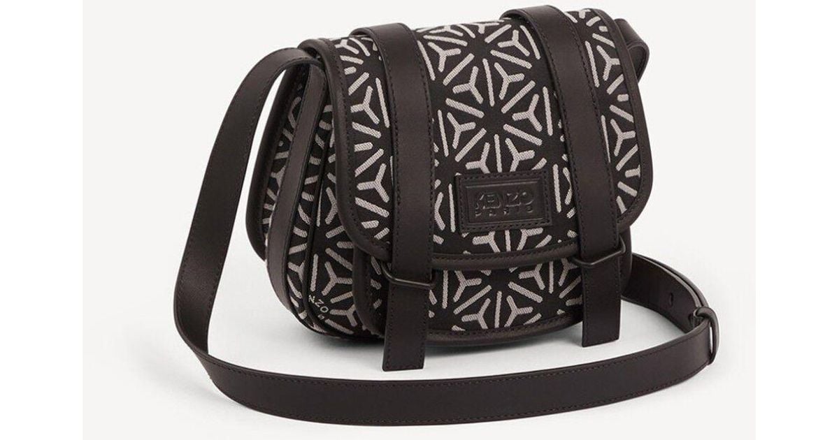 KENZO Borsa Messenger Piccola Courier 'temari' Grigio Nebbia Donna