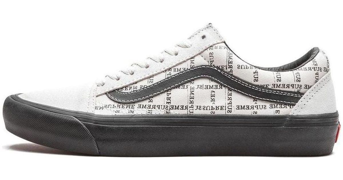Vans Supreme X Old Skool Pro 'Logo Pattern in White for Men | Lyst
