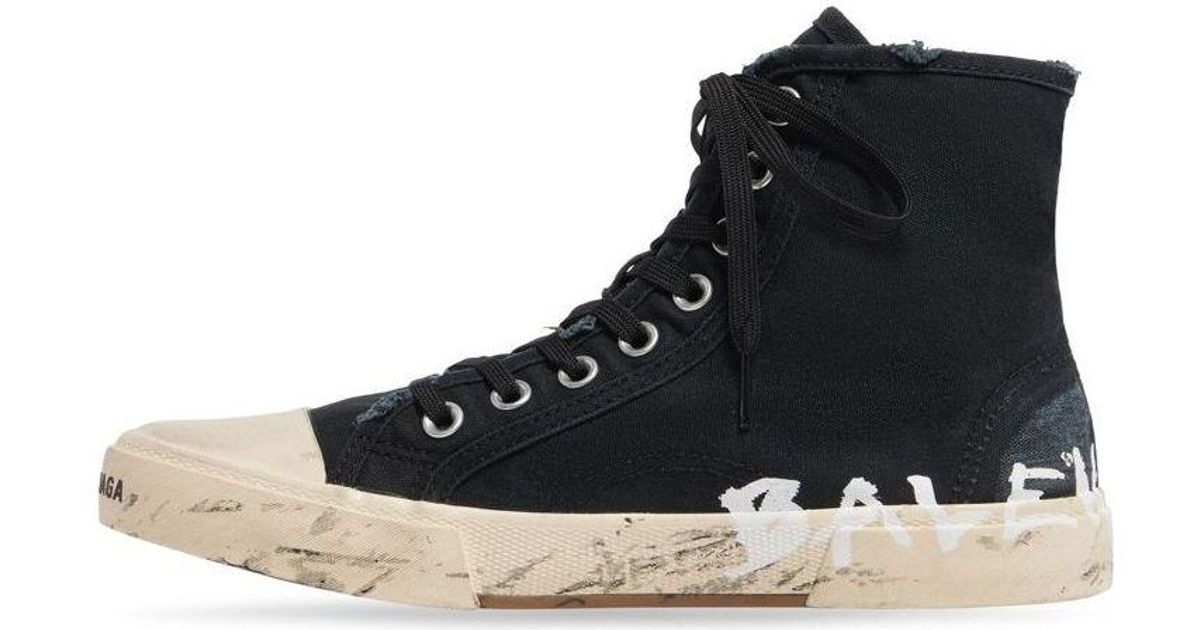 【BALENCIAGA】Paris High Top Sneakers Black Balenciaga Paris high-top Sneakers | Black | FARFETCH UK