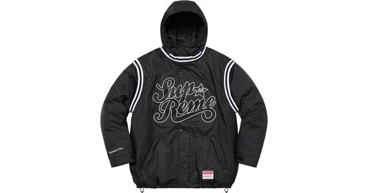 Supreme X Mitchell Ness Quilted Sports Jacket in Black for Men