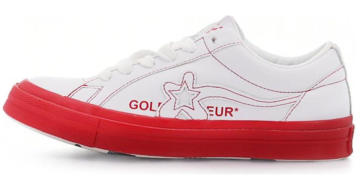 vaas Vervolgen Strippen Converse Golf Le Fleur X One Star Ox 'racing Red' in White for Men | Lyst