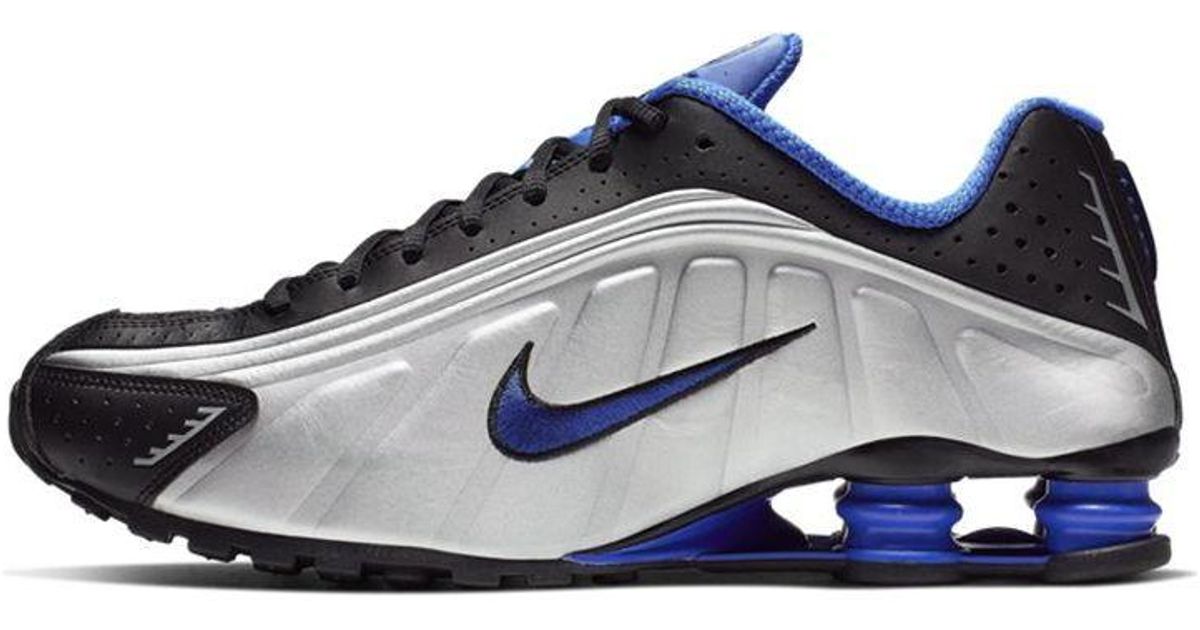 blue and silver nike shox