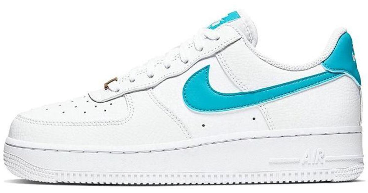 nike air force 1 07 white teal nebula metallic gold