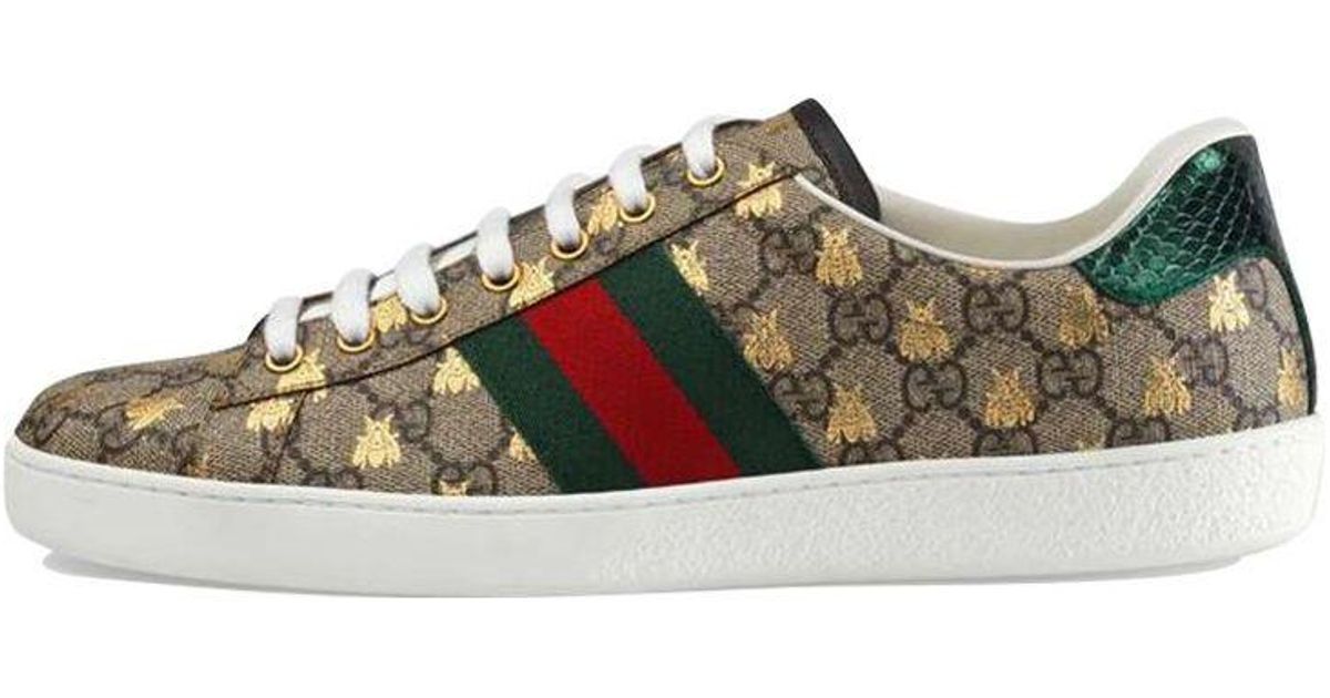Women's Ace Sneaker GG Supreme Canvas With Gold Bees