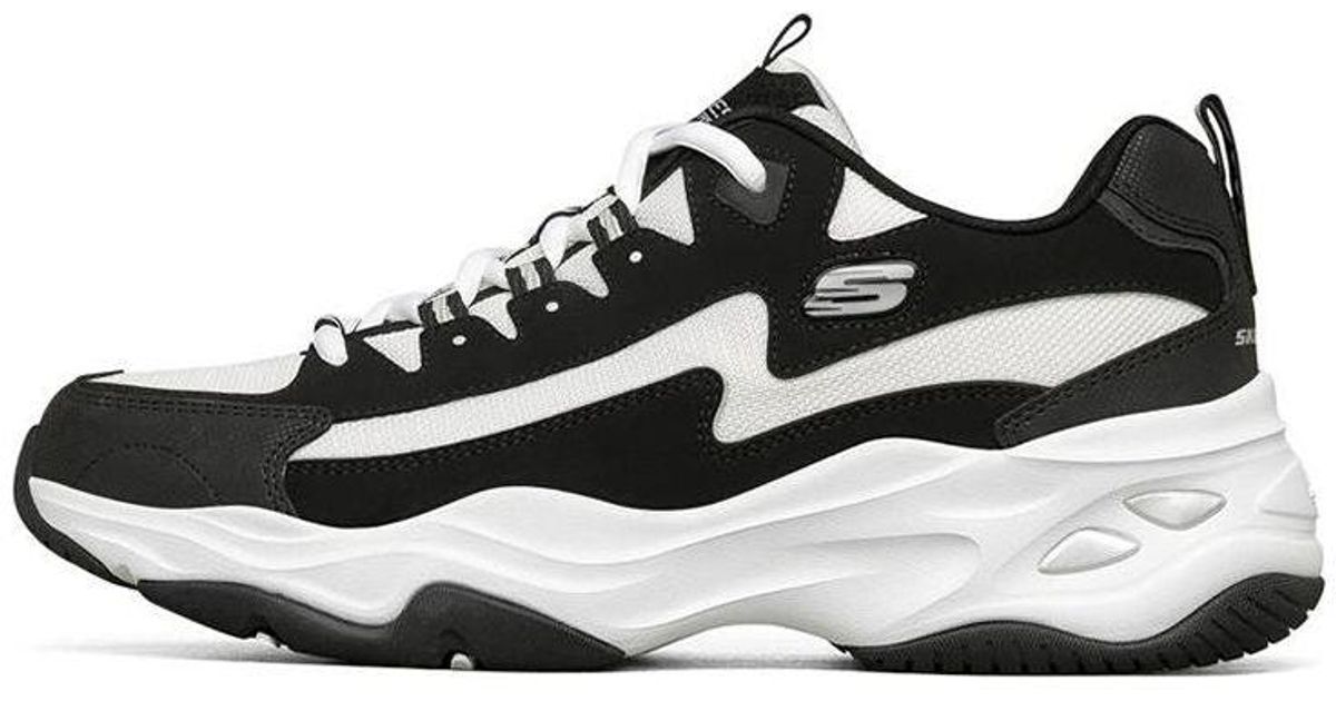 Skechers D'lites 4.0 Low Chunky Shoes Black/white for Men | Lyst