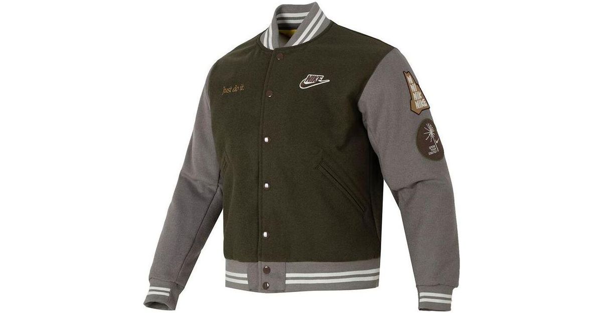 Nike Outdoor Varsity Jacket in Green for Men Lyst