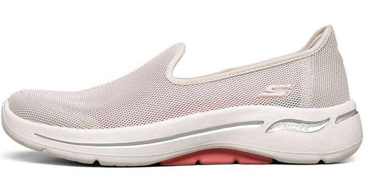 Skechers Go Walk Arch Fit Loafers Pink/white | Lyst