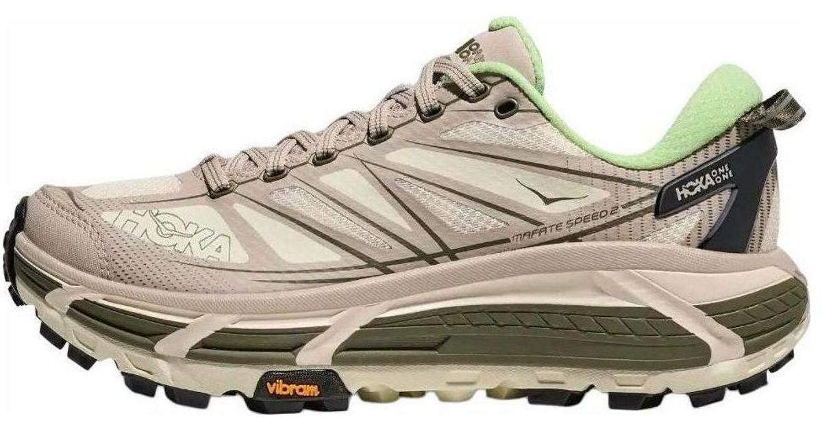 Hoka Mafate Speed 2 Trainers - Putty / Eucalyptus