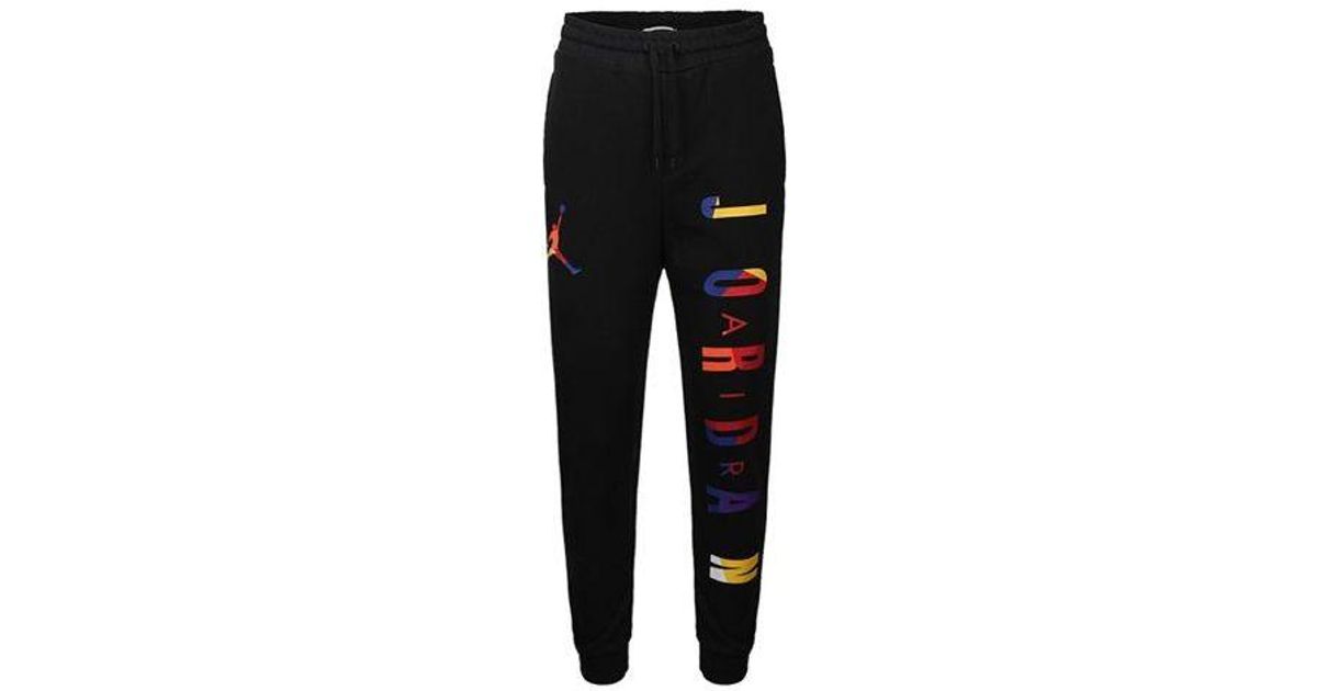 Nike Global Rivals Nike Rivals Loopback Colorful Alphabet Logo Sports Long Pants in Black ...