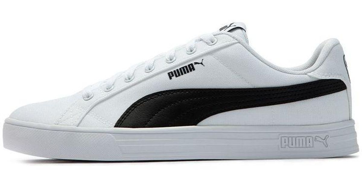 PUMA Smash Vulc Retro Casual Skateboarding Shoes White Black Shoe | Lyst