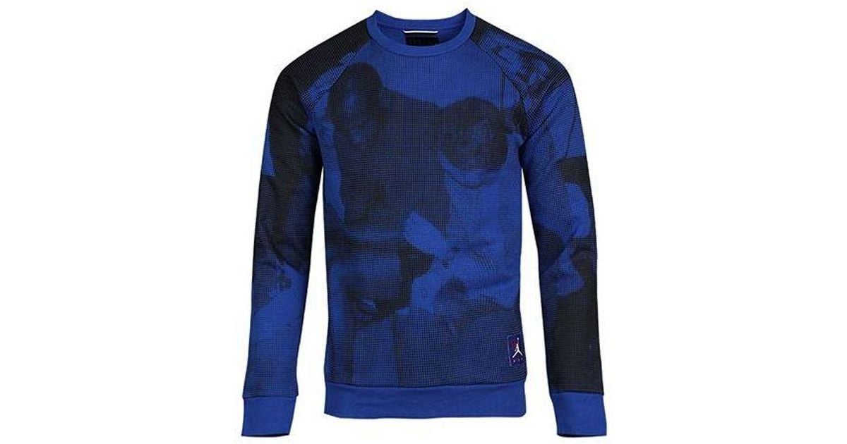 Nike Feece Printing Round Neck Bue in Blue for Men | Lyst