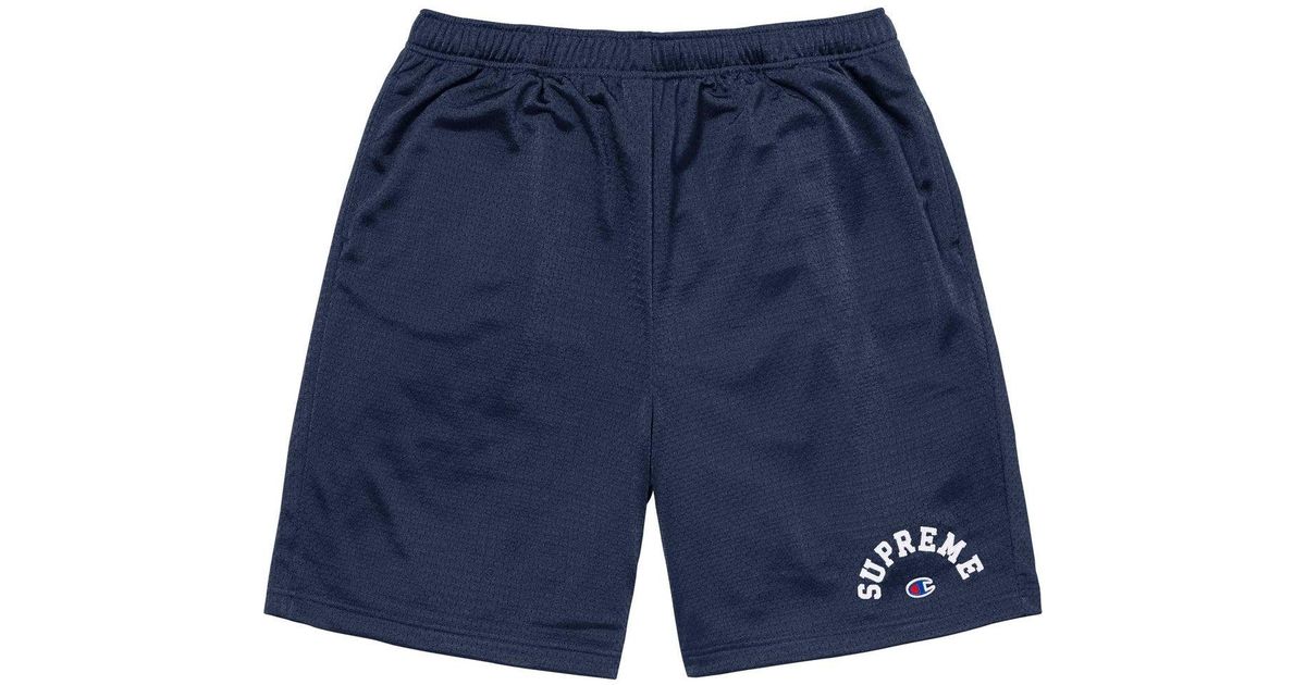 Supreme X Champion Mesh Shorts in Blue for Men | Lyst UK