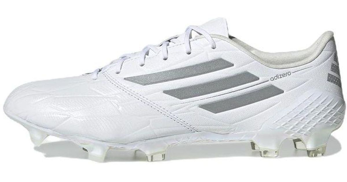 adidas Adizero F50 4 Leather Fg 'white Silver Metallic' for Men | Lyst