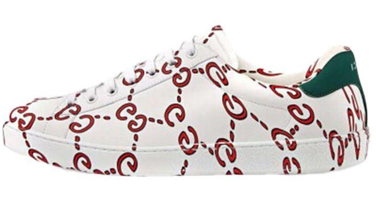 Gucci Ace 'gg Print' in White for Men | Lyst