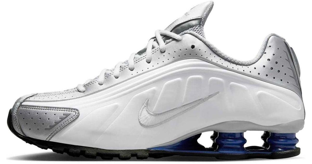 Shox R4 Maen Nike Shox R4 'Metallic Royal' in White for Men | Lyst