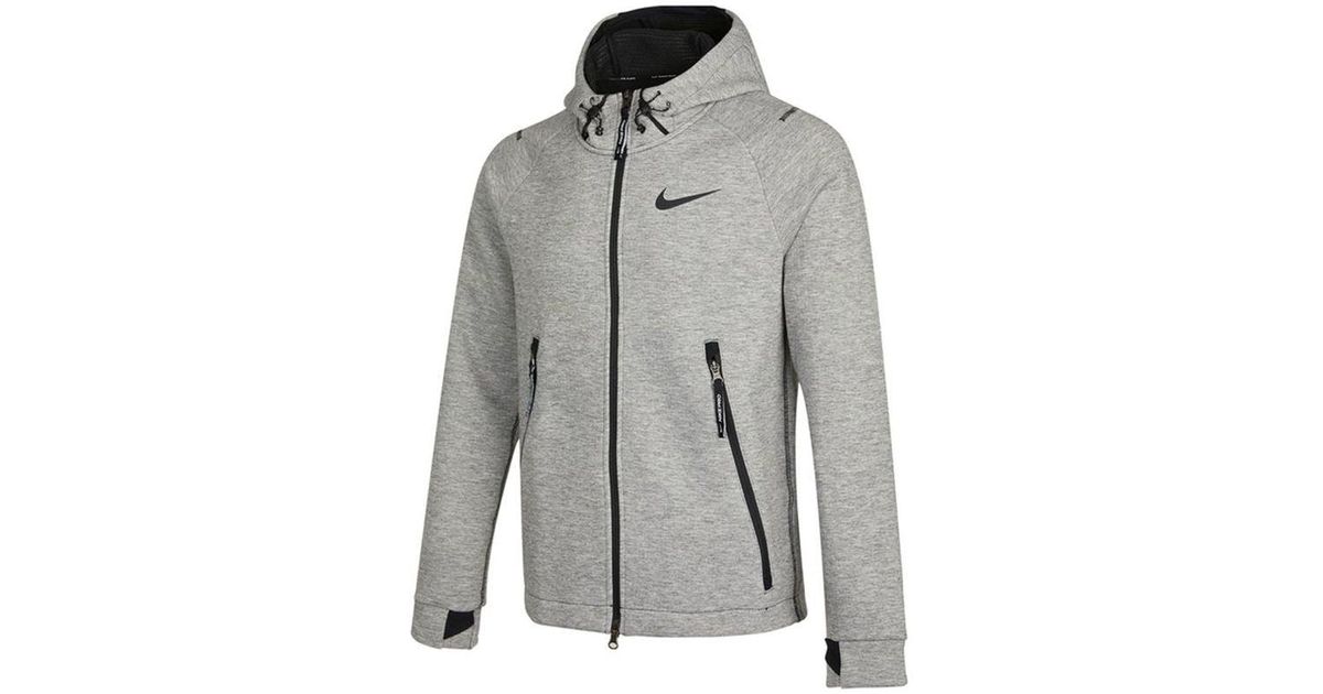 Nike Knit Port Hooded Ogo Jacket Gray for Men | Lyst