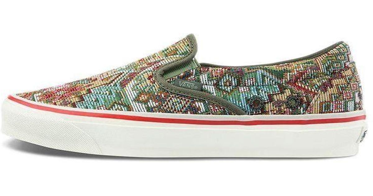 Vans Nigel Cabourn X Og Classic Slip-On Lx 'Carpet Mix' in Green