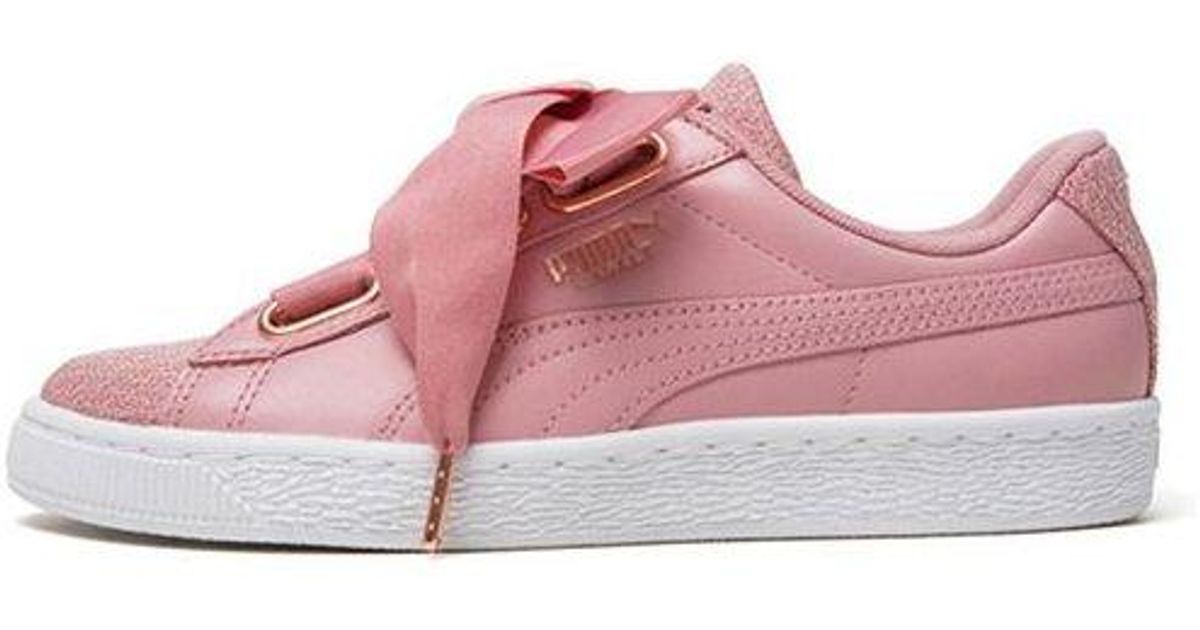 PUMA Basket Heart Woven Rose Wns in Pink | Lyst