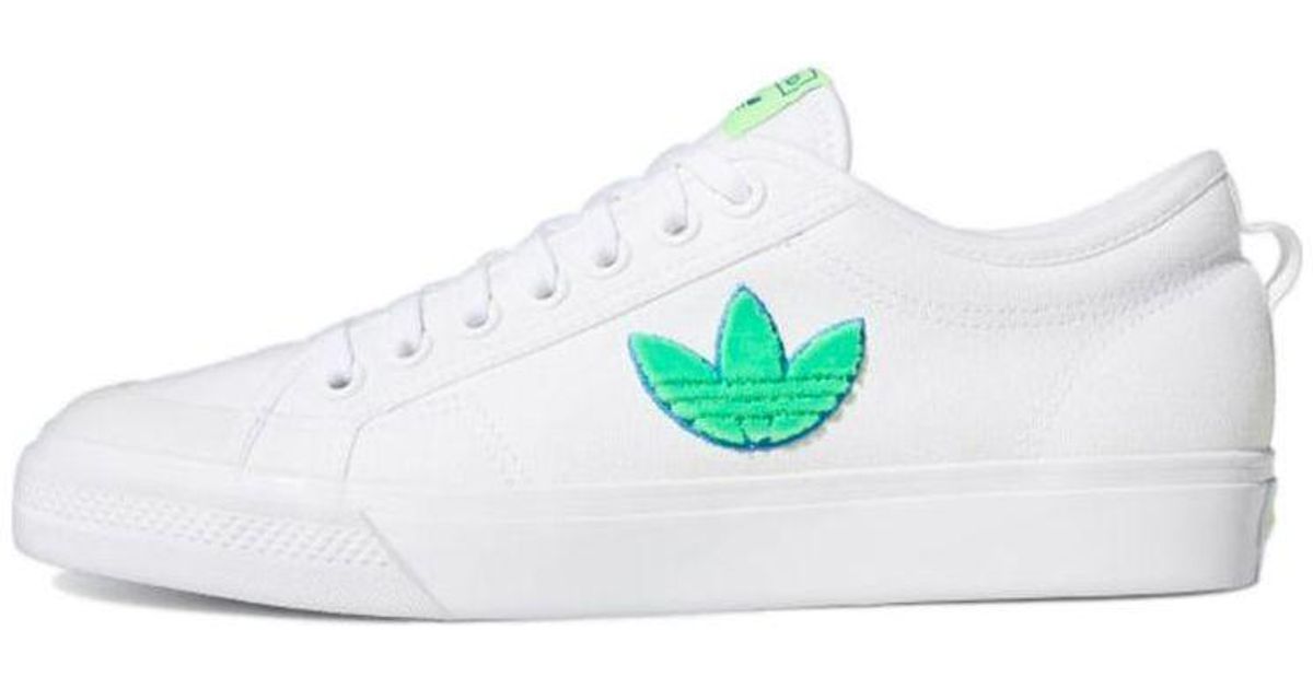 adidas Originals Nizza Trefoil Shoes White/green for Men | Lyst