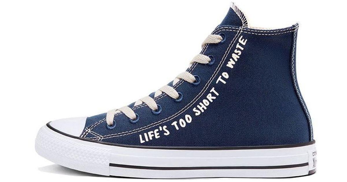 Converse Chuck Taylor All Star High 'life's Too Short To Waste' in Blue for  Men | Lyst