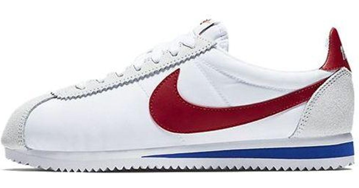 nike classic cortez white red