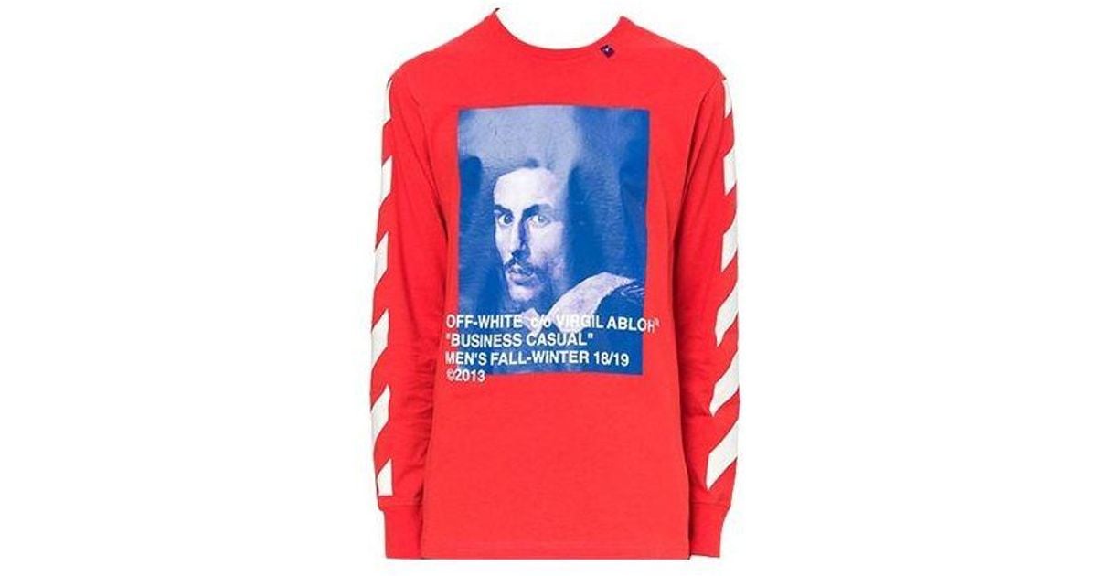 Off-White c/o Virgil Abloh Bernini Diagonal Stripe Print T Shirt