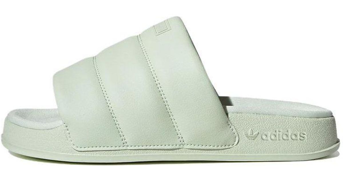 adidas Originals Adidas Adilette Essential Slide 'linen Green' Lyst