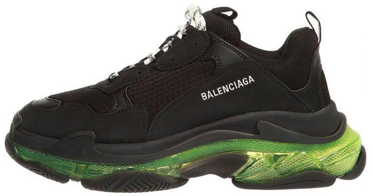Balenciaga Triple S Sneaker 'black Yellow Fluo' in Green for Men | Lyst