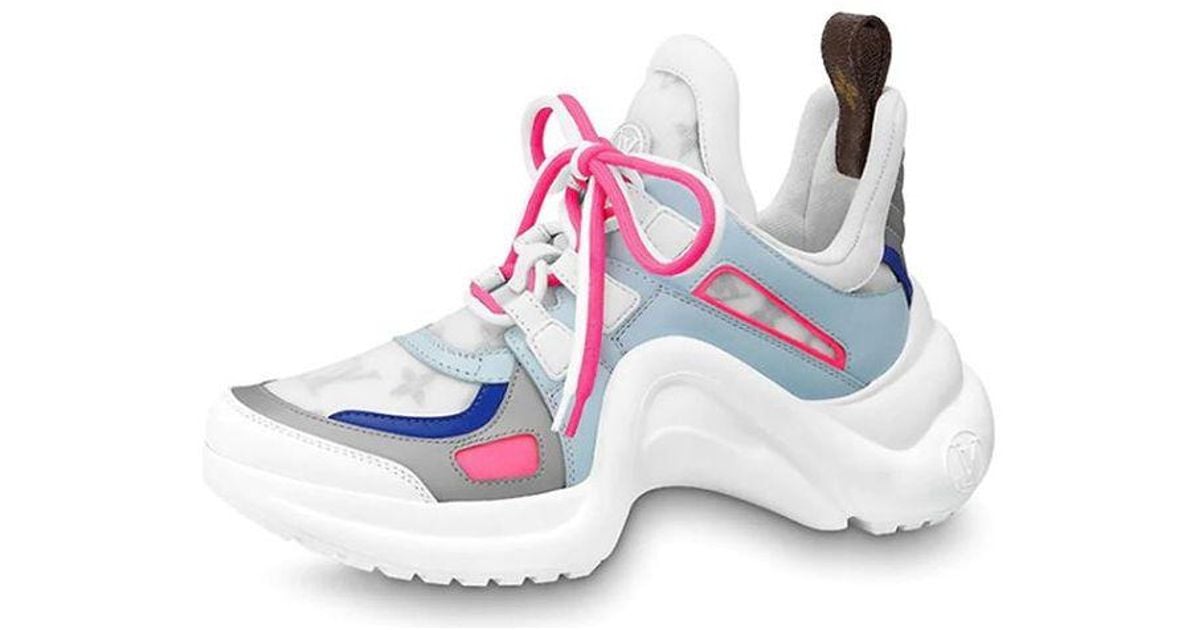 Louis Vuitton Arc Light Line Sneakers Pink White By Color US 8 Mix
